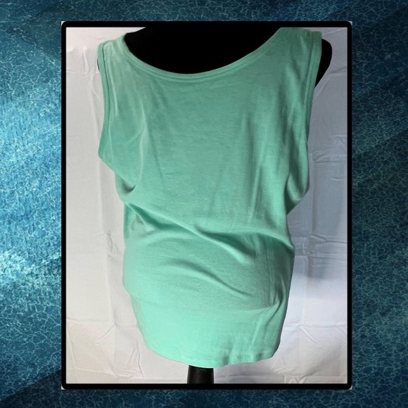 Vanity Aztec Print w/ Fringe Trim Kimono Wrap & 2 Matching Mint Tank Tops Bundle - Picture 9 of 11